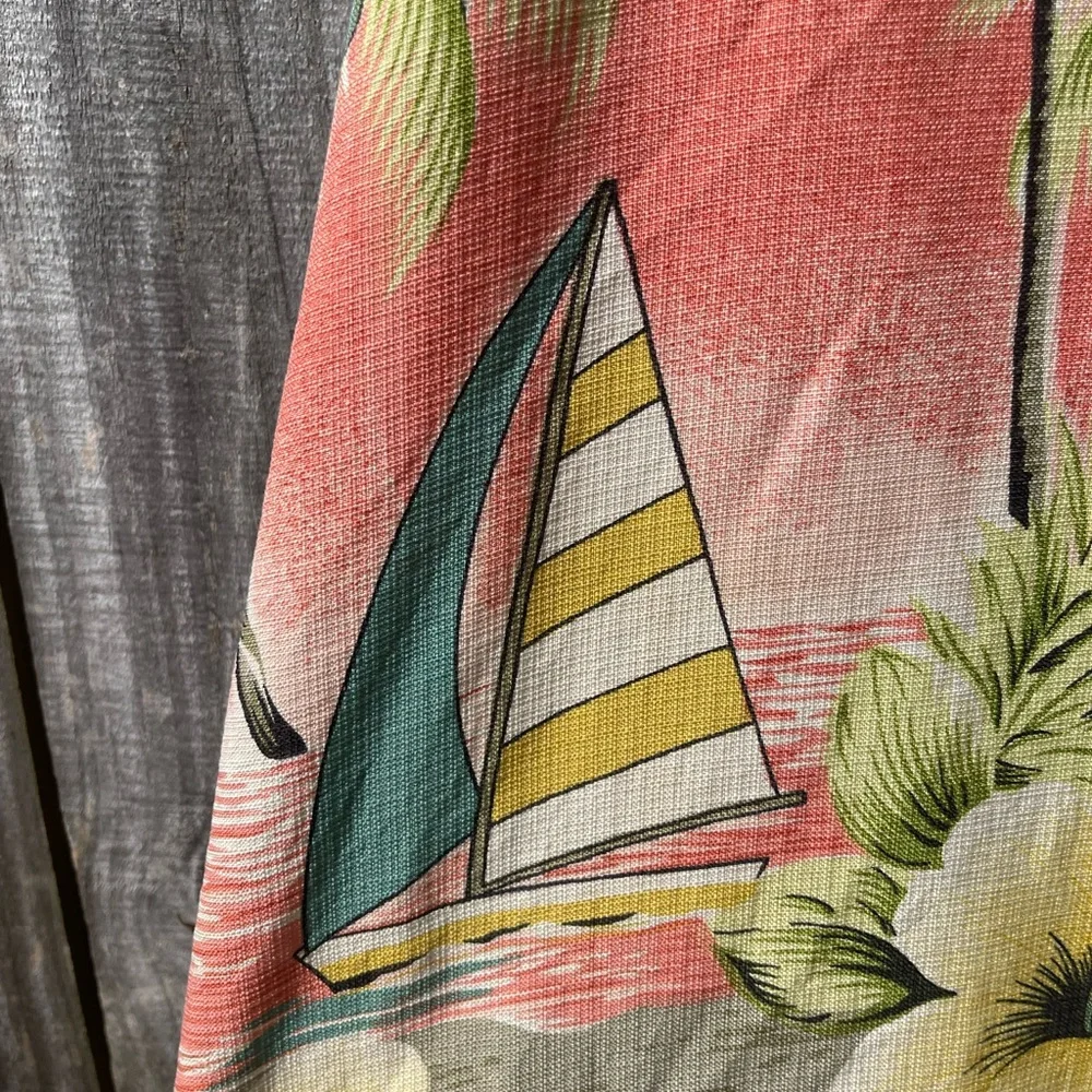 Tommy Bahama Coral and Green Tropical Midi Dress - Picture 5 of 8